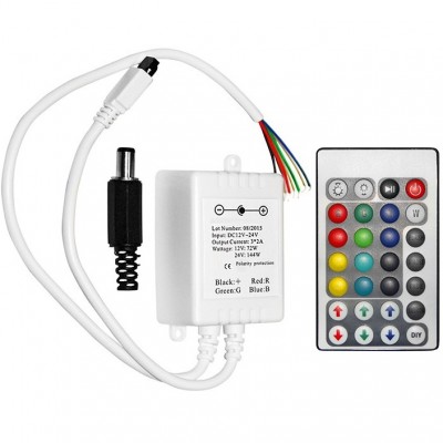 Dimmer με Controller για Ταινία LED RGB 6A 12-24V DC IP20